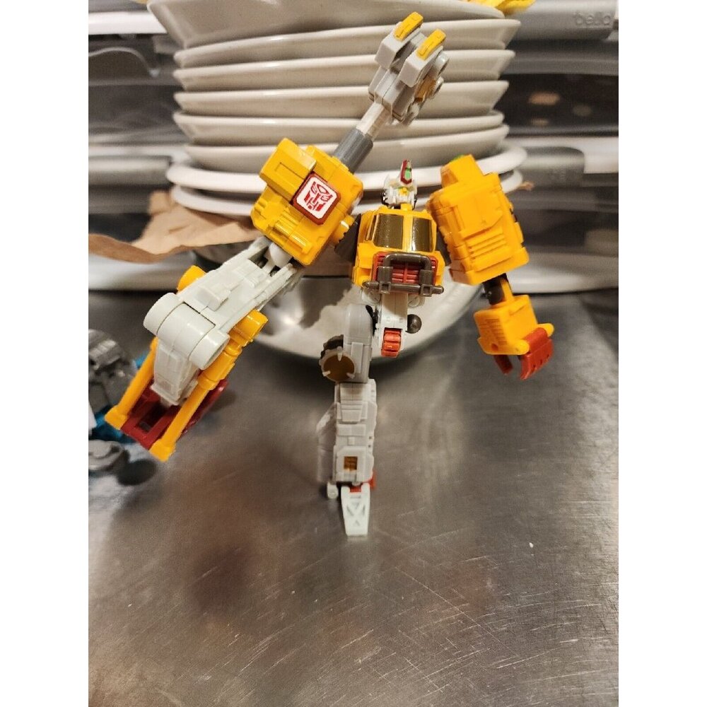 Transformers Cybertron 2005 Longrack Deluxe Class Figure Yellow Incomplete
